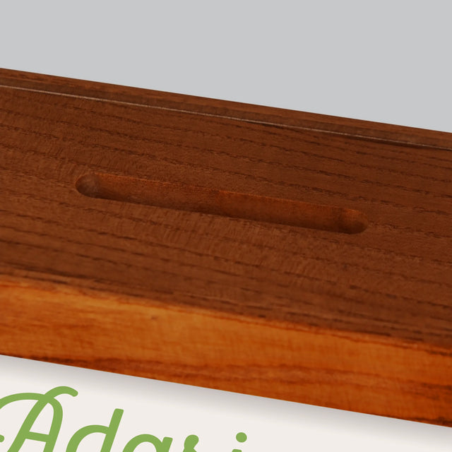 Zdjęcie I Podpis: Pamiątka Chrztu Konwalie - Drewniana Skarbonka