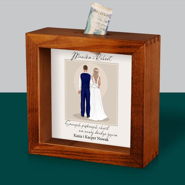 Kreator Postaci: Para Młoda - Drewniana Skarbonka