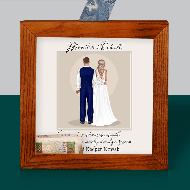 Kreator Postaci: Para Młoda - Drewniana Skarbonka