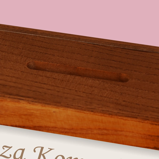 Zdjęcie I Podpis: Pierwsza Komunia Święta Życzenia - Drewniana Skarbonka