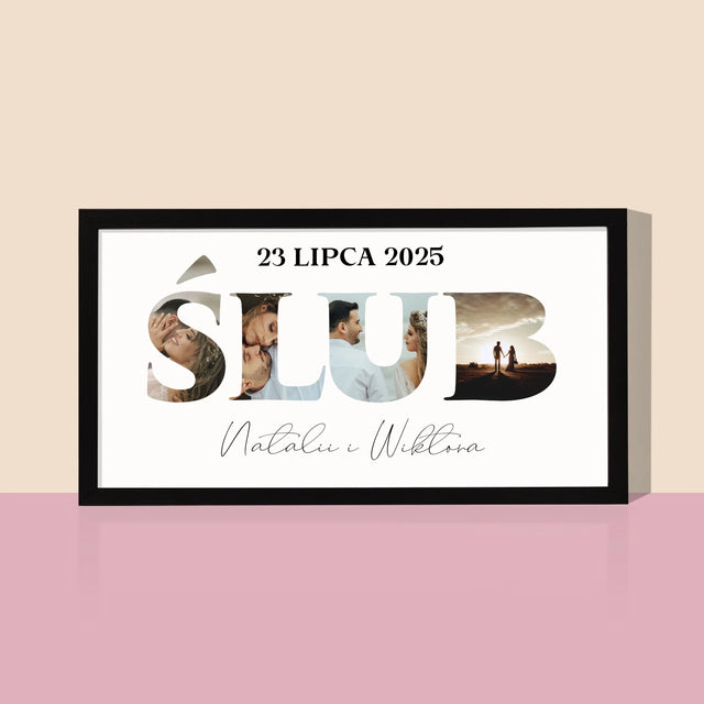 Słowo Ze Zdjęć: Na Ślub - Wydruk Obramowany 20X40