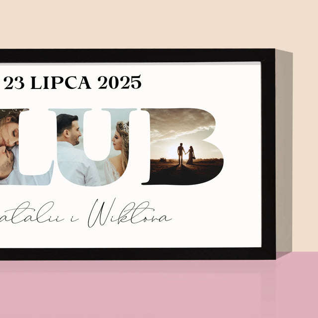 Słowo Ze Zdjęć: Na Ślub - Wydruk Obramowany 20X40
