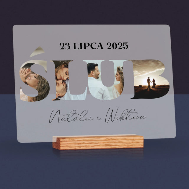 Słowo Ze Zdjęć: Na Ślub - Wydruk Na Szkle Akrylowym