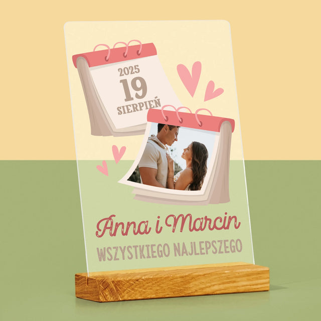 Zdjęcie i Podpis: Kartka z Kalendarza - Wydruk Na Szkle Akrylowym