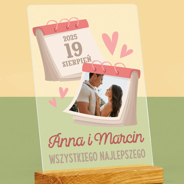 Zdjęcie i Podpis: Kartka z Kalendarza - Wydruk Na Szkle Akrylowym