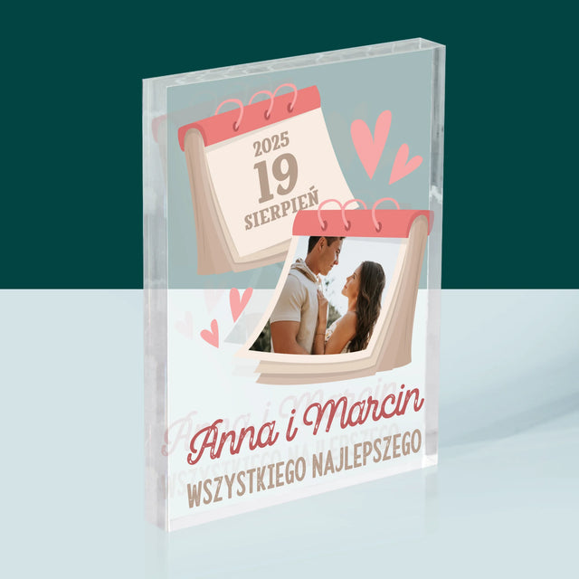 Zdjęcie i Podpis: Kartka z Kalendarza - Blok Akrylowy