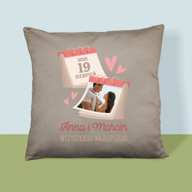 Zdjęcie i Podpis: Kartka z Kalendarza - Poduszka z Nadrukiem