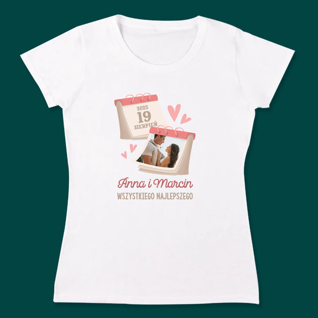 Zdjęcie i Podpis: Kartka z Kalendarza - Koszulki Dla Par