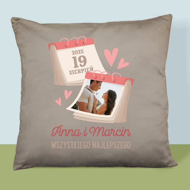 Zdjęcie i Podpis: Kartka z Kalendarza - Poduszka z Nadrukiem