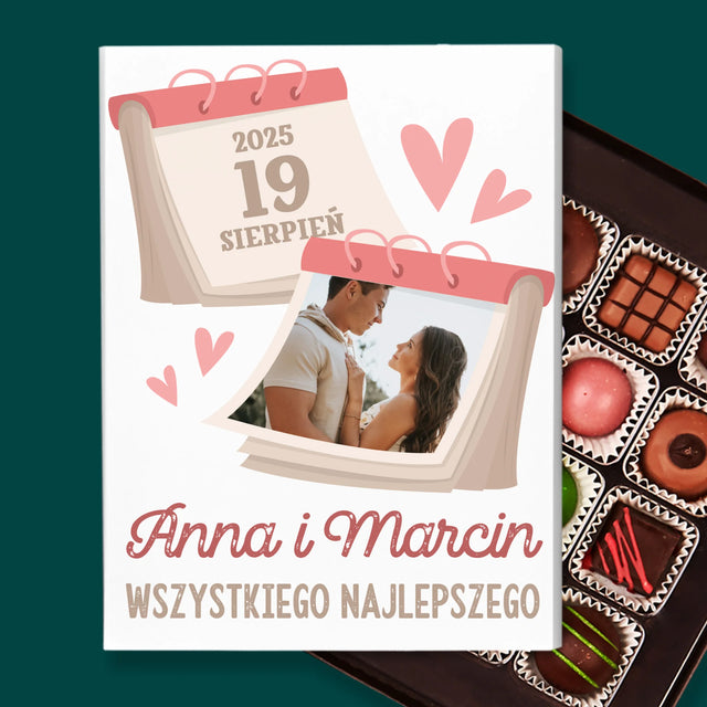 Zdjęcie i Podpis: Kartka z Kalendarza - Personalizowane Praliny