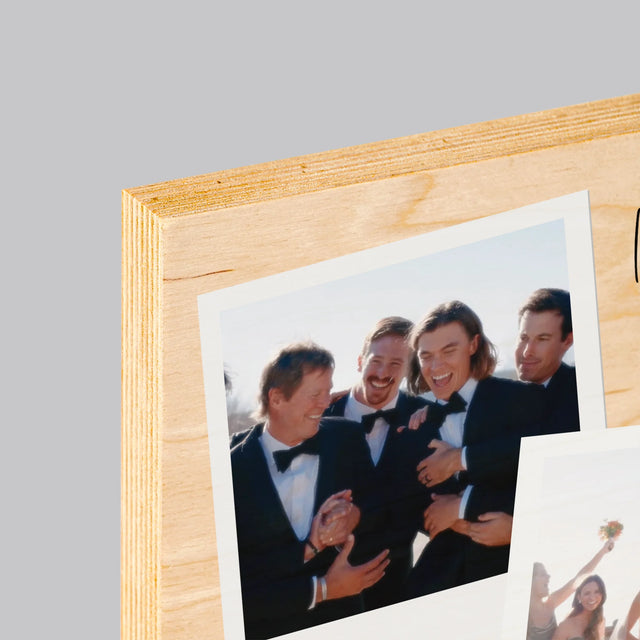 Fotokolaż: Najlepszy Świadek Polaroidy - Wydruk Na Drewnie