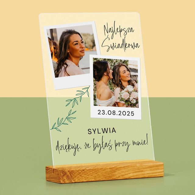 Fotokolaż: Najlepsza Świadkowa Polaroidy - Wydruk Na Szkle Akrylowym