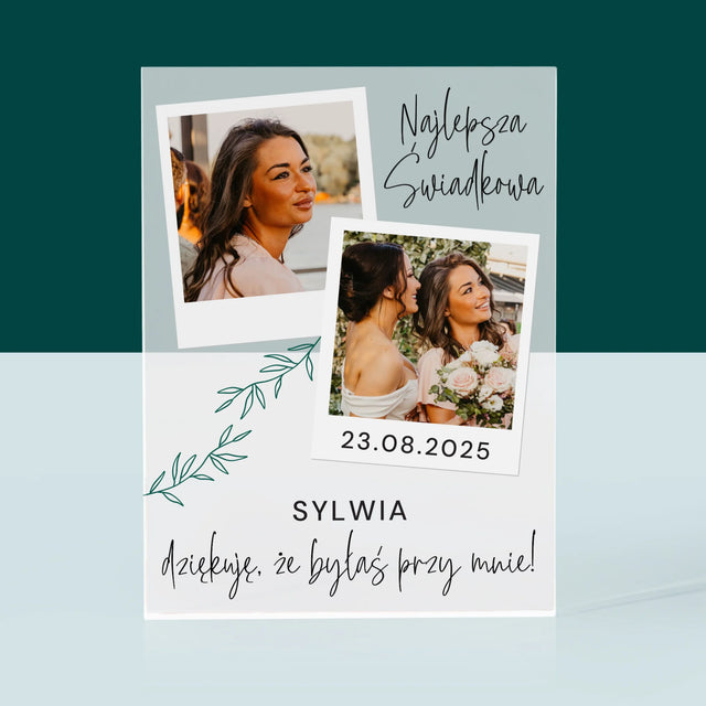 Fotokolaż: Najlepsza Świadkowa Polaroidy - Blok Akrylowy