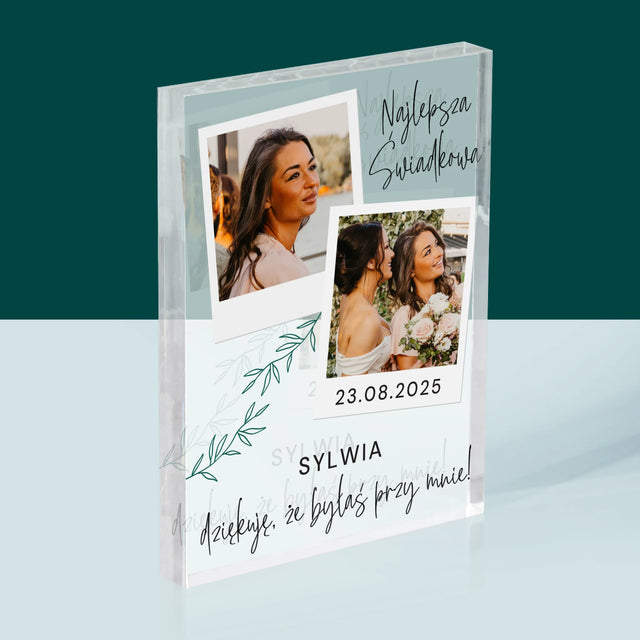 Fotokolaż: Najlepsza Świadkowa Polaroidy - Blok Akrylowy