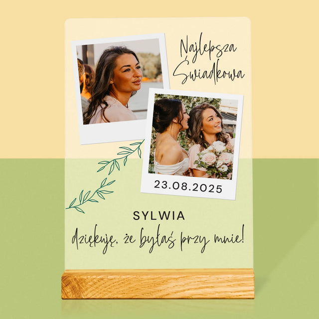 Fotokolaż: Najlepsza Świadkowa Polaroidy - Wydruk Na Szkle Akrylowym