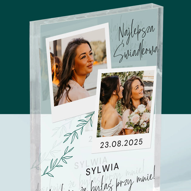 Fotokolaż: Najlepsza Świadkowa Polaroidy - Blok Akrylowy