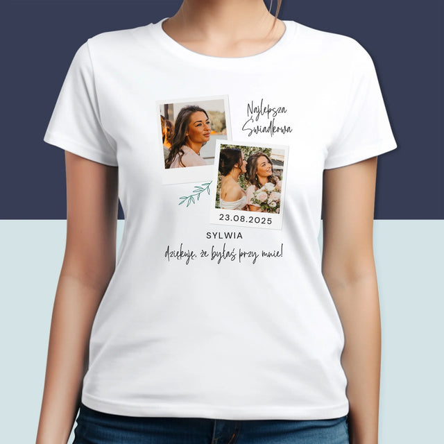 Fotokolaż: Najlepsza Świadkowa Polaroidy - Koszulka Damska