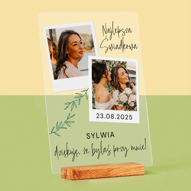 Fotokolaż: Najlepsza Świadkowa Polaroidy - Wydruk Na Szkle Akrylowym
