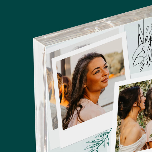 Fotokolaż: Najlepsza Świadkowa Polaroidy - Blok Akrylowy