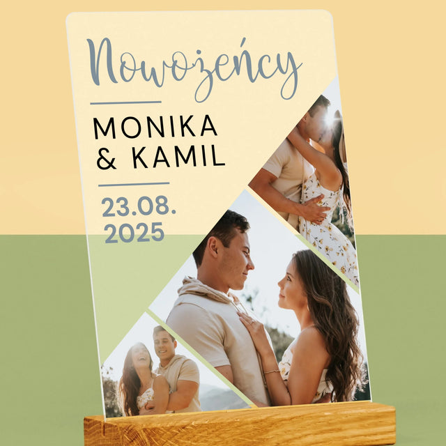 Fotokolaż: Nowożeńcy - Wydruk Na Szkle Akrylowym