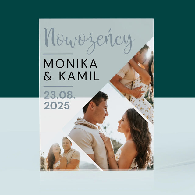 Fotokolaż: Nowożeńcy - Blok Akrylowy