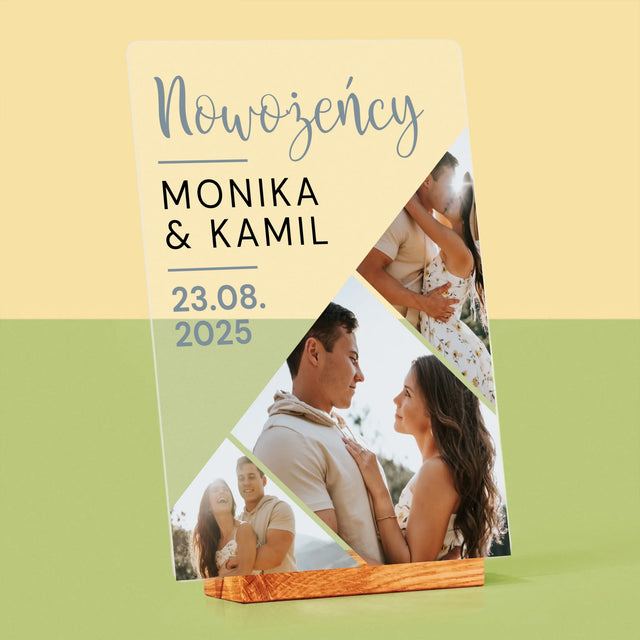 Fotokolaż: Nowożeńcy - Wydruk Na Szkle Akrylowym