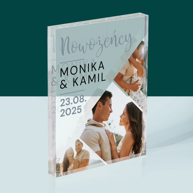 Fotokolaż: Nowożeńcy - Blok Akrylowy