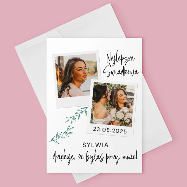 Fotokolaż: Najlepsza Świadkowa Polaroidy - Kartka z Życzeniami