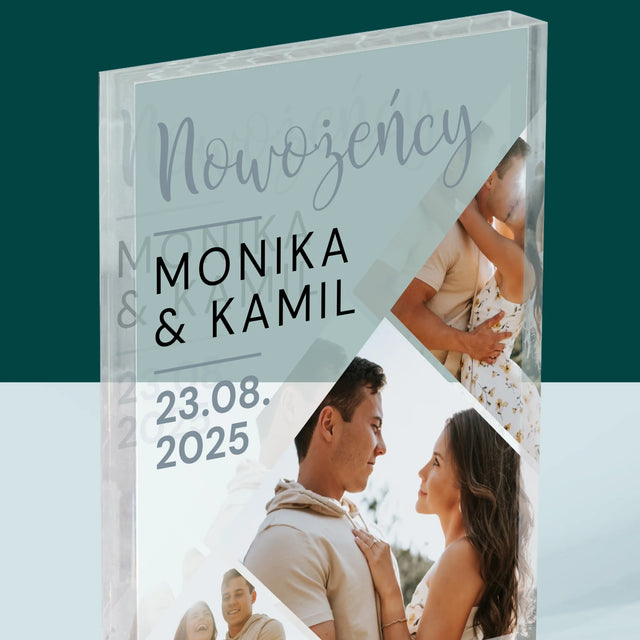 Fotokolaż: Nowożeńcy - Blok Akrylowy