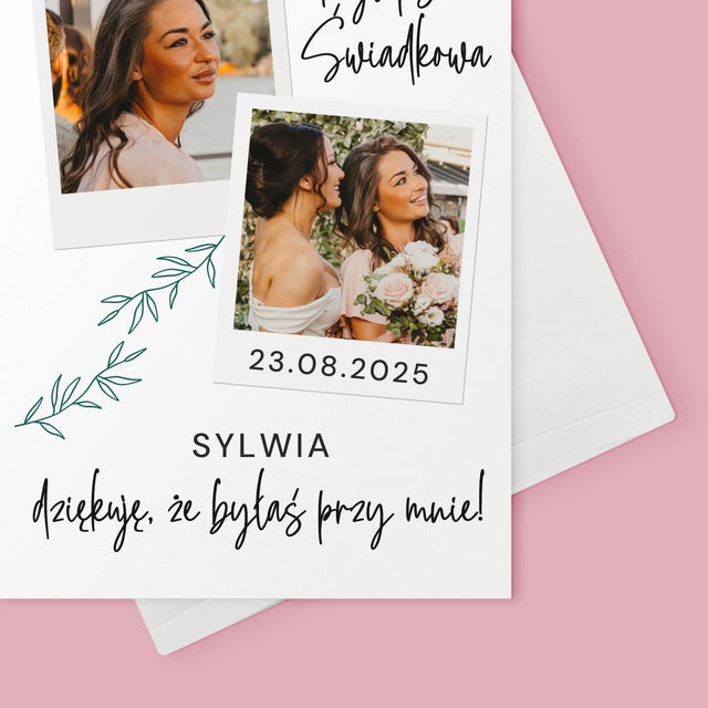 Fotokolaż: Najlepsza Świadkowa Polaroidy - Kartka z Życzeniami