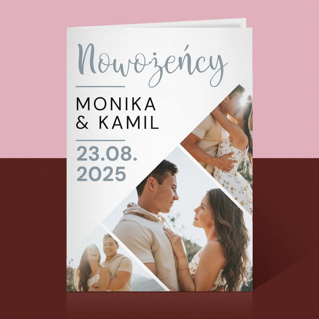 Fotokolaż: Nowożeńcy - Kartka z Życzeniami