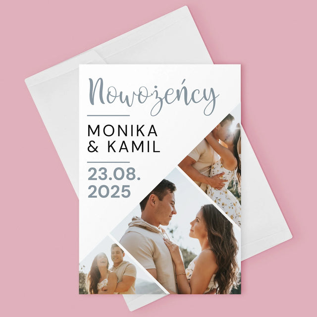 Fotokolaż: Nowożeńcy - Kartka z Życzeniami