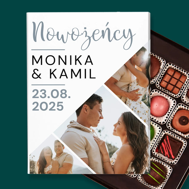 Fotokolaż: Nowożeńcy - Personalizowane Praliny