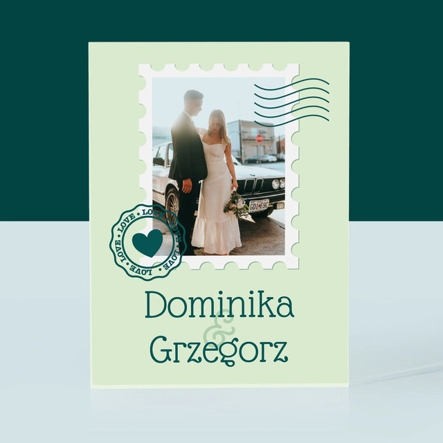 Zdjęcie i Podpis: Ślubna Pocztówka - Blok Akrylowy