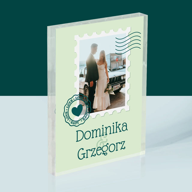 Zdjęcie i Podpis: Ślubna Pocztówka - Blok Akrylowy