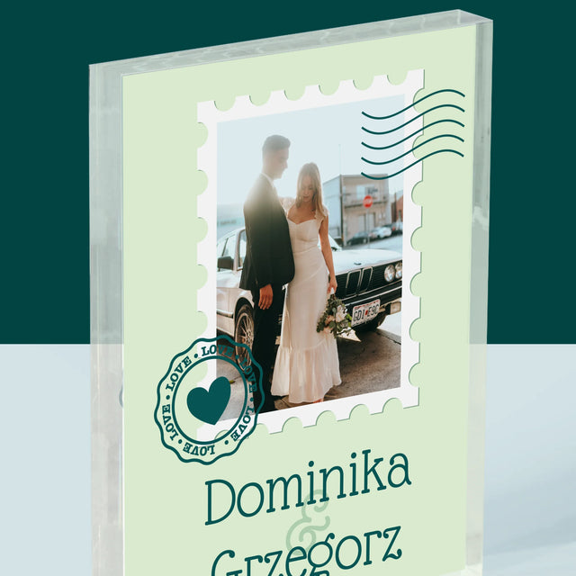 Zdjęcie i Podpis: Ślubna Pocztówka - Blok Akrylowy