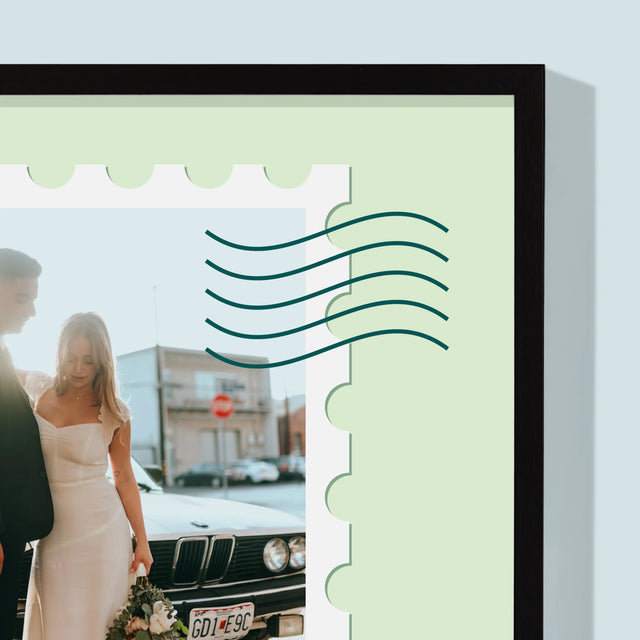 Zdjęcie i Podpis: Ślubna Pocztówka - Wydruk Obramowany