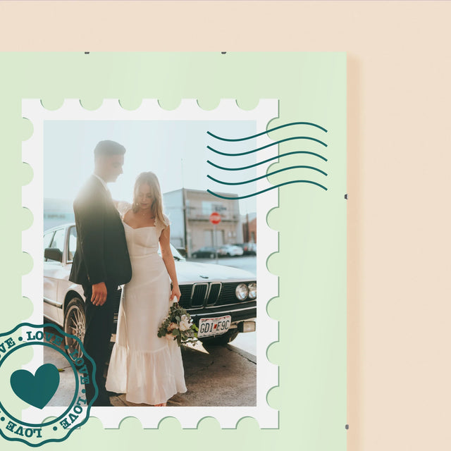 Zdjęcie i Podpis: Ślubna Pocztówka - Personalizowany Plakat