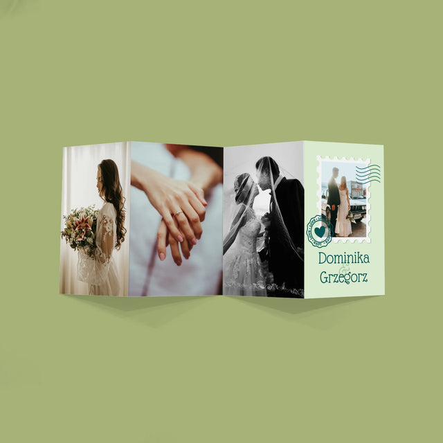 Zdjęcie i Podpis: Ślubna Pocztówka - Duża Harmonijka Ze Zdjęć