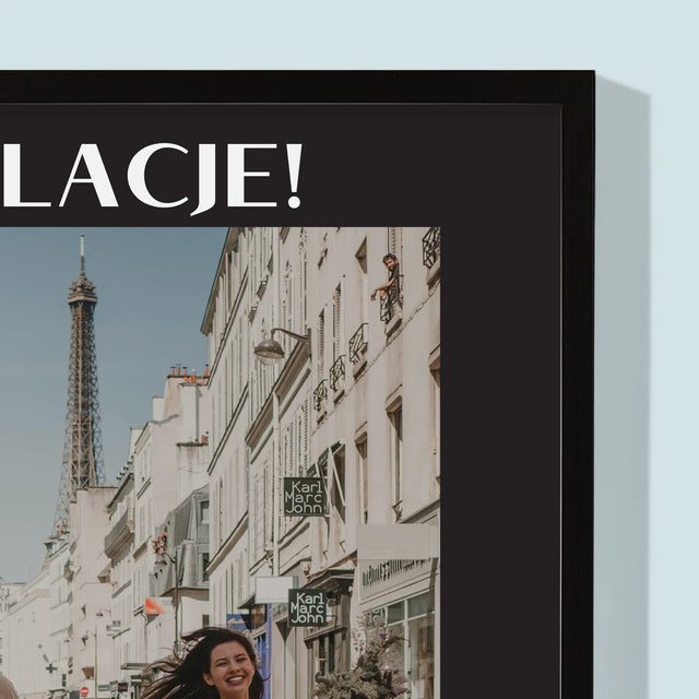 Zdjęcie i Podpis: Gratulacje z Okazji Ślubu - Wydruk Obramowany