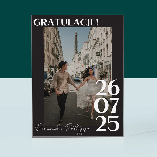 Zdjęcie i Podpis: Gratulacje z Okazji Ślubu - Blok Akrylowy