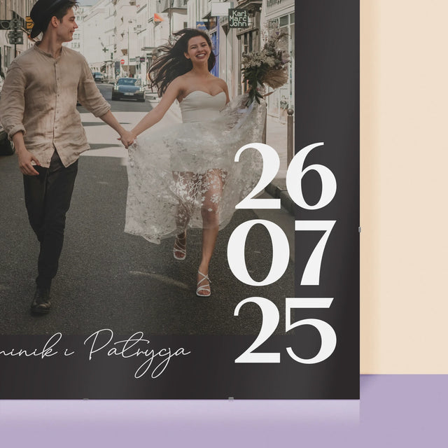 Zdjęcie i Podpis: Gratulacje z Okazji Ślubu - Personalizowany Plakat