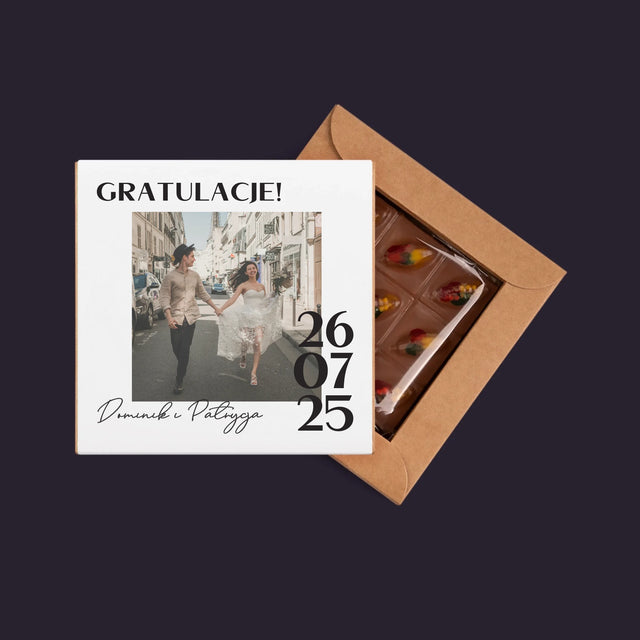 Zdjęcie i Podpis: Gratulacje z Okazji Ślubu - Dubajska Czekolada