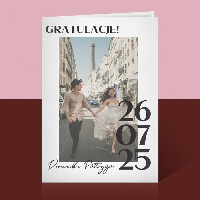 Zdjęcie i Podpis: Gratulacje z Okazji Ślubu - Kartka z Życzeniami
