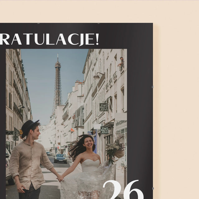 Zdjęcie i Podpis: Gratulacje z Okazji Ślubu - Personalizowany Plakat
