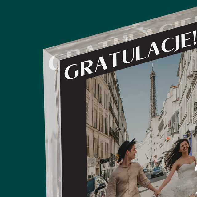 Zdjęcie i Podpis: Gratulacje z Okazji Ślubu - Blok Akrylowy