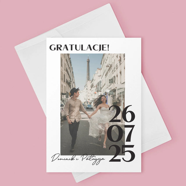 Zdjęcie i Podpis: Gratulacje z Okazji Ślubu - Kartka z Życzeniami