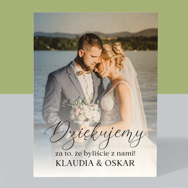 Zdjęcie i Podpis: Dziękujemy, Że Byliście z Nami - Wydruk Na Drewnie