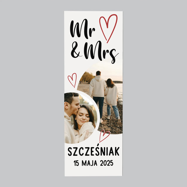 Fotokolaż: Mr Mrs Serca - Magnes Na Lodówkę