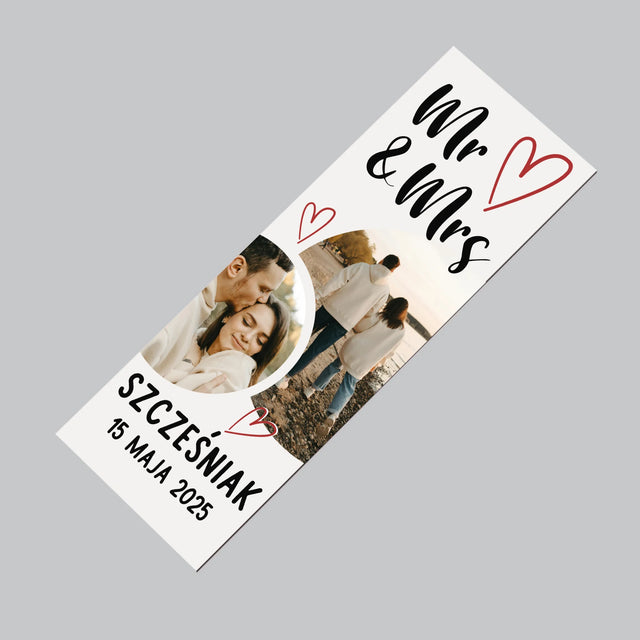 Fotokolaż: Mr Mrs Serca - Magnes Na Lodówkę